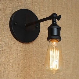 American Restaurant Bar Café Corredor de cabeceira Minimalista Preto Ferro Forjado Wall Sconce