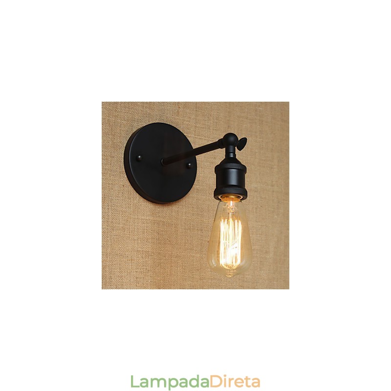 American Restaurant Bar Café Corredor de cabeceira Minimalista Preto Ferro Forjado Wall Sconce
