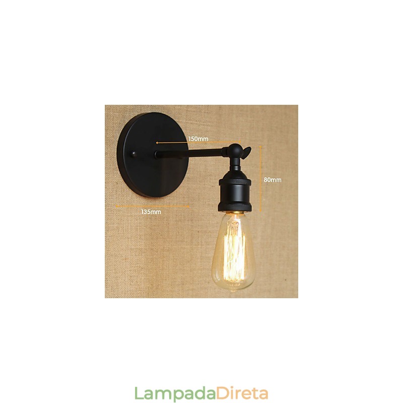 American Restaurant Bar Café Corredor de cabeceira Minimalista Preto Ferro Forjado Wall Sconce