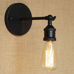 American Restaurant Bar Café Corredor de cabeceira Minimalista Preto Ferro Forjado Wall Sconce
