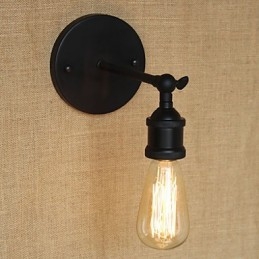 American Restaurant Bar Café Corredor de cabeceira Minimalista Preto Ferro Forjado Wall Sconce