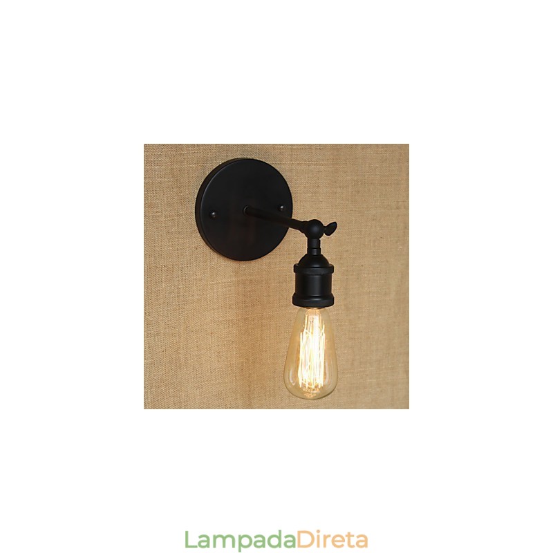 American Restaurant Bar Café Corredor de cabeceira Minimalista Preto Ferro Forjado Wall Sconce