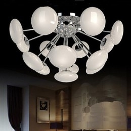 ModernYestaurant Lâmpada Simples Circular Vidro Arte Pendente Lâmpada Estilo Europeu