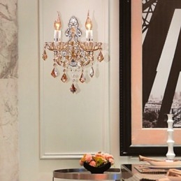 Elegante Luminária de Parede de Cristal com 2 Luzes
