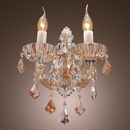 Elegante Luminária de Parede de Cristal com 2 Luzes
