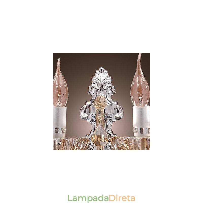 Elegante Luminária de Parede de Cristal com 2 Luzes