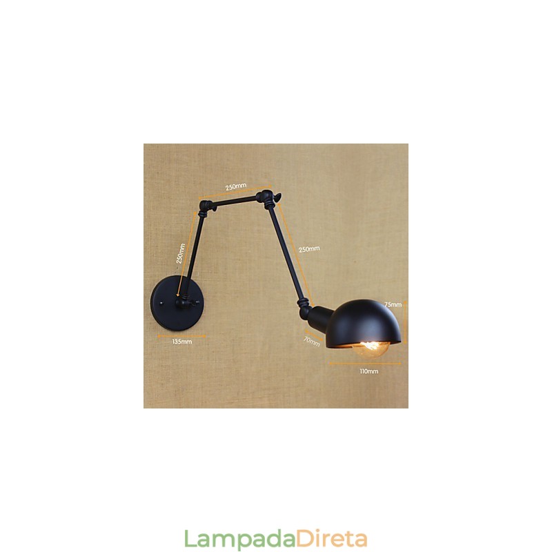 Estilo industrial retrô corredor escadas corredor braço longo lâmpada de parede ferro forjado varanda restaurante bar