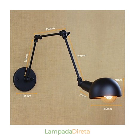Estilo industrial retrô corredor escadas corredor braço longo lâmpada de parede ferro forjado varanda restaurante bar Estilo industrial retrô corredor escadas corredor braço longo lâmpada de parede ferro forjado varanda restaurante bar