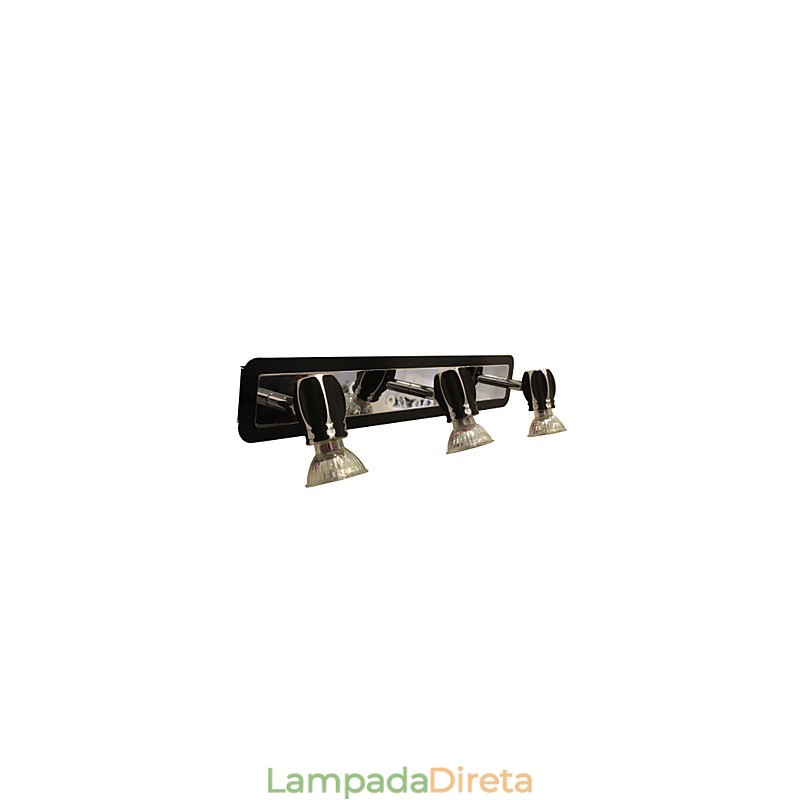 Luzes de parede pretas modernas Luzes de banheiro com 3 luzes