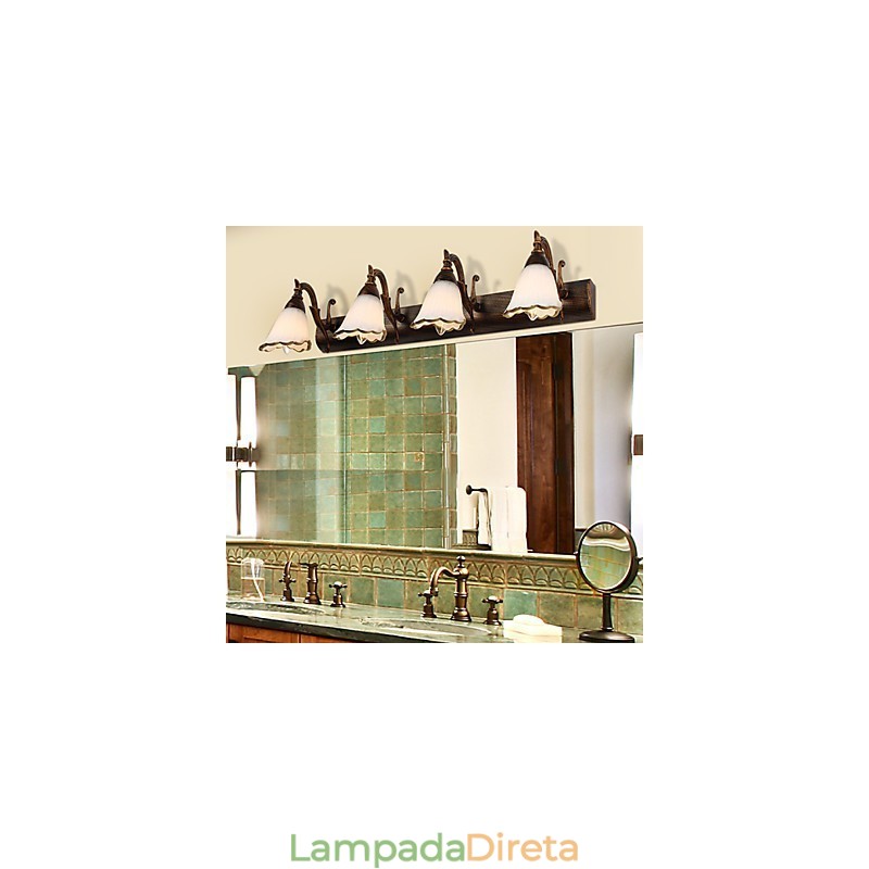 Arandelas de parede Iluminação de banheiro Luzes de parede de leitura Mini estilo rústico Lodge Metal