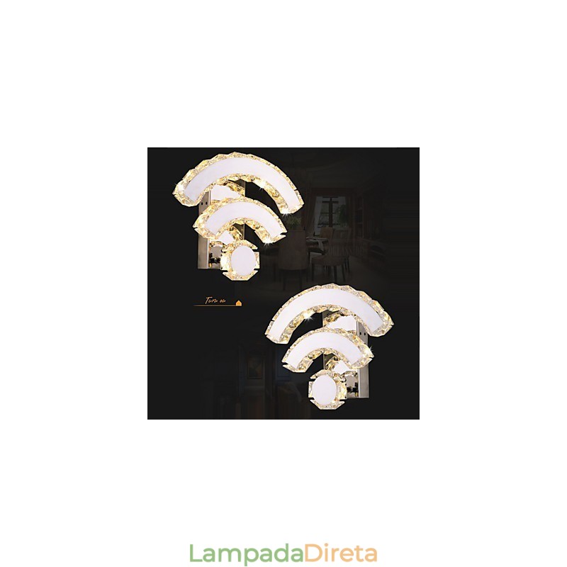 WIFI Cristal Wall Spots Cristal Moderno Contemporâneo Cama Sala Hotel Metal