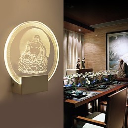 Luminária de parede acrílica PVC Lâmpada de luz Chip Moderna Contemporânea Metal