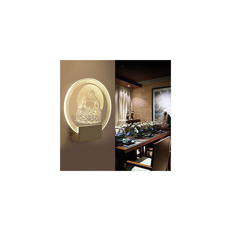 Luminária de parede acrílica PVC Lâmpada de luz Chip Moderna Contemporânea Metal