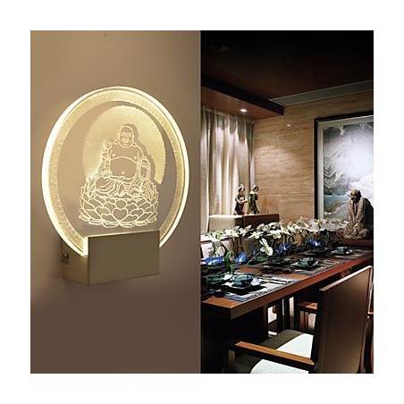 Luminária de parede acrílica PVC Lâmpada de luz Chip Moderna Contemporânea Metal Luminária de parede acrílica PVC Lâmpada de luz Chip Moderna Contemporânea Metal