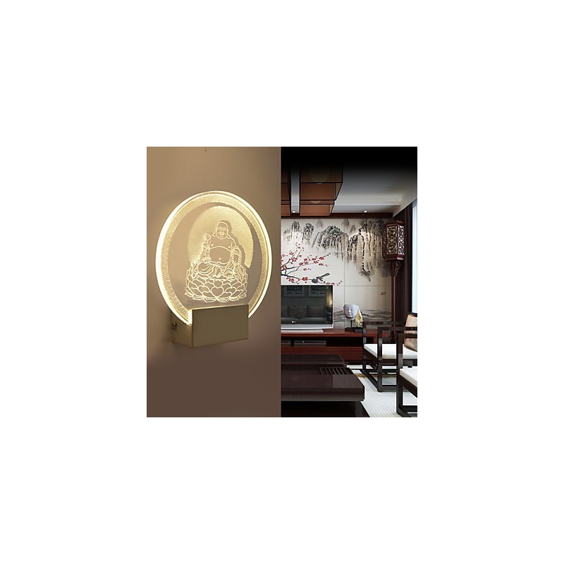 Luminária de parede acrílica PVC Lâmpada de luz Chip Moderna Contemporânea Metal