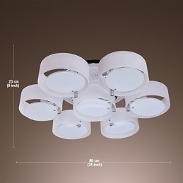 Lustre moderno contemporâneo de metal cromado com montagem embutida