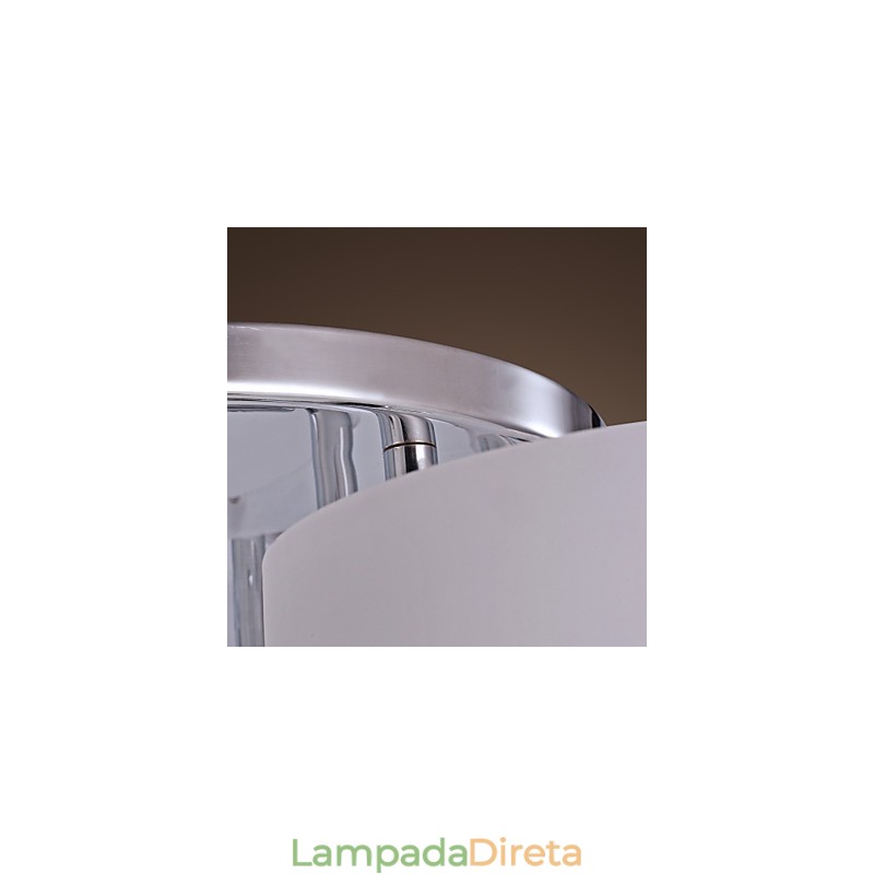Lustre moderno contemporâneo de metal cromado com montagem embutida