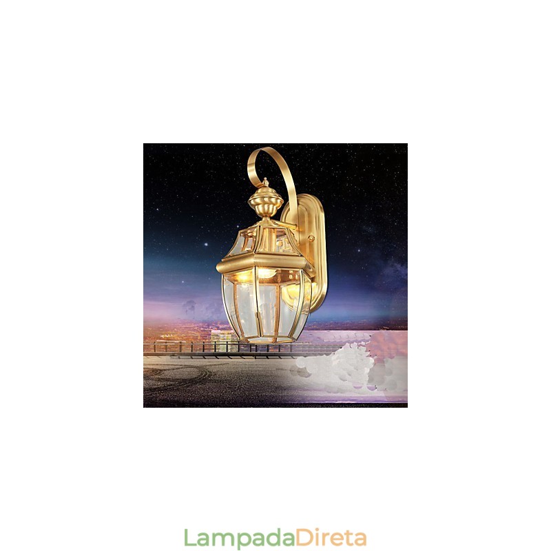 Lâmpada de jardim Lâmpada de cobre completa Lâmpada externa Lâmpada à prova d'água A
