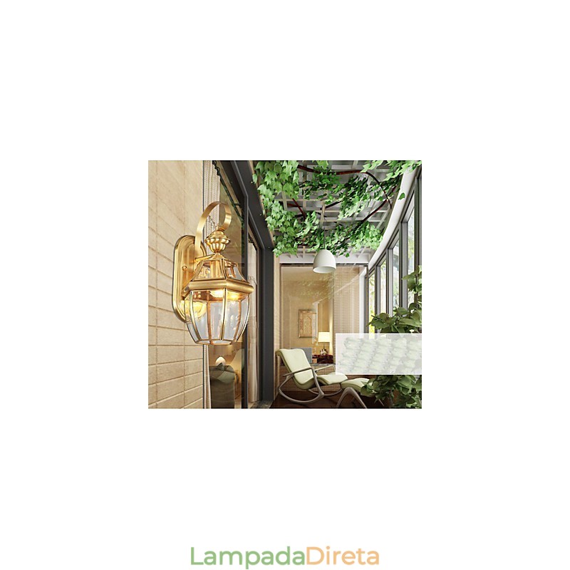 Lâmpada de jardim Lâmpada de cobre completa Lâmpada externa Lâmpada à prova d'água A