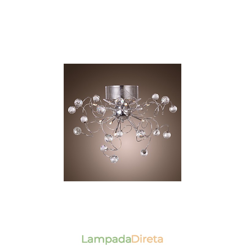 Lustre de Cristal Design Moderno Living 9 Luzes