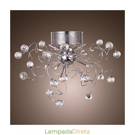 Lustre de Cristal Design Moderno Living 9 Luzes Lustre de Cristal Design Moderno Living 9 Luzes