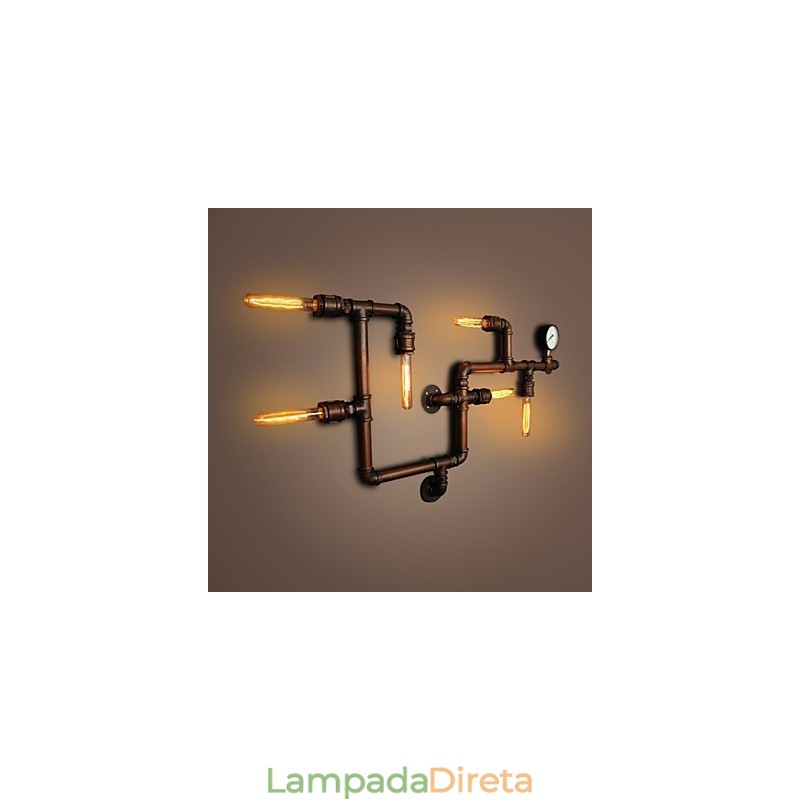 Luminária de parede Arandelas de parede 6 luzes Bronze Finsh Estilo industrial Rústico Lodge Metal