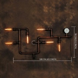 Luminária de parede Arandelas de parede 6 luzes Bronze Finsh Estilo industrial Rústico Lodge Metal