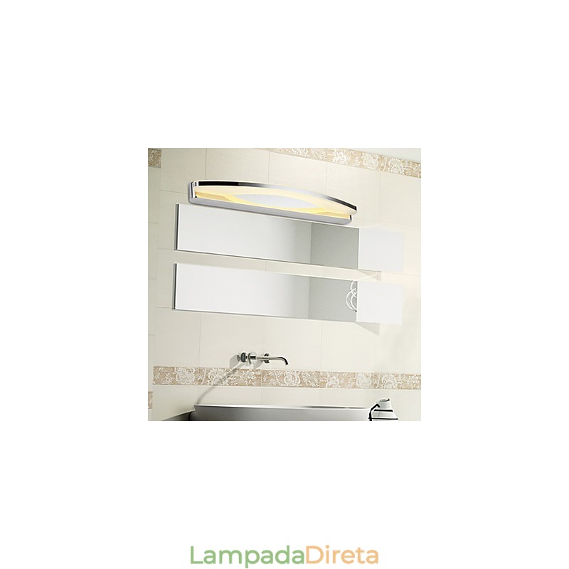 Iluminação moderna para banheiro Luminária de parede contemporânea em metal