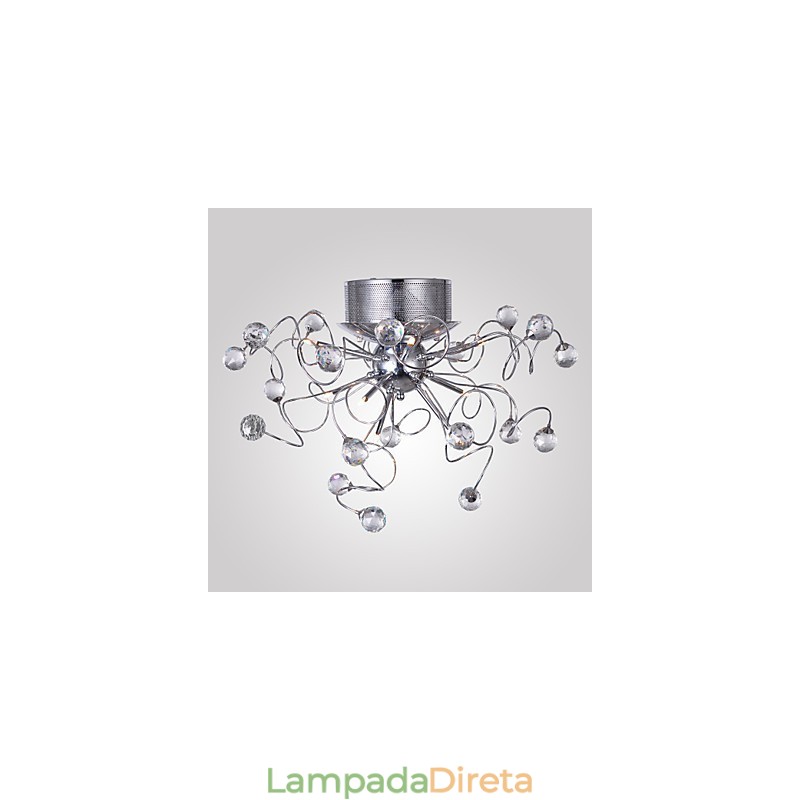 Lustre de Cristal Design Moderno Living 9 Luzes