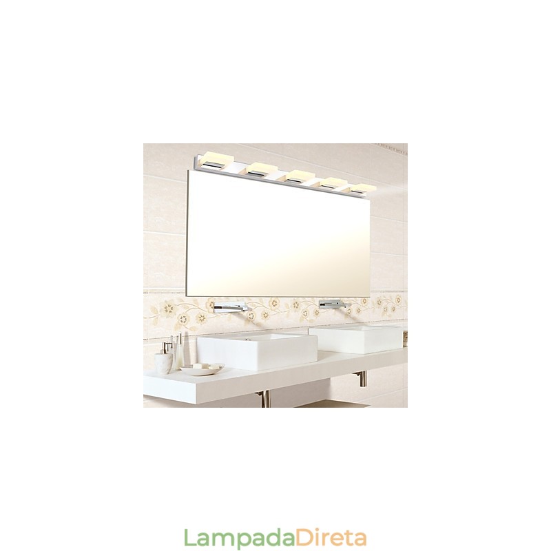 Luminária Espelho Aço Inox e Acrílico