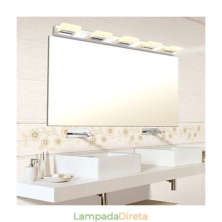 Luminária Espelho Aço Inox e Acrílico Luminária Espelho Aço Inox e Acrílico