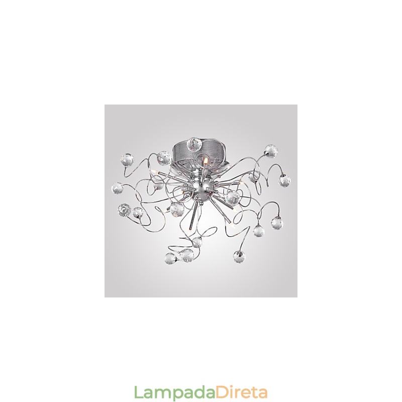 Lustre de Cristal Design Moderno Living 9 Luzes