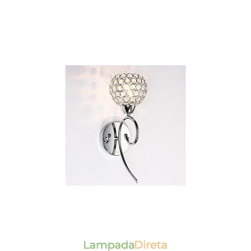 Luminária de parede de cristal 1 luz criativa pintura de ferro