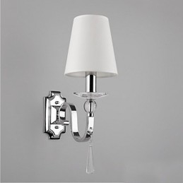 Luminária de parede branca quente com gotas de cristal