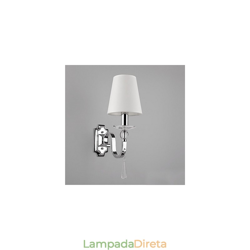 Luminária de parede branca quente com gotas de cristal