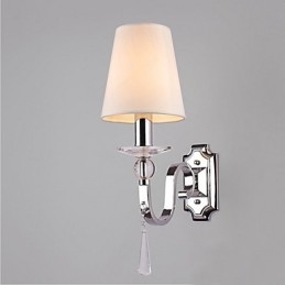 Luminária de parede branca quente com gotas de cristal