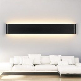 Apliques de parede modernos Luz Interior Preto Branco 72cm