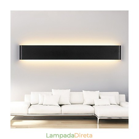 Apliques de parede modernos Luz Interior Preto Branco 72cm Apliques de parede modernos Luz Interior Preto Branco 72cm