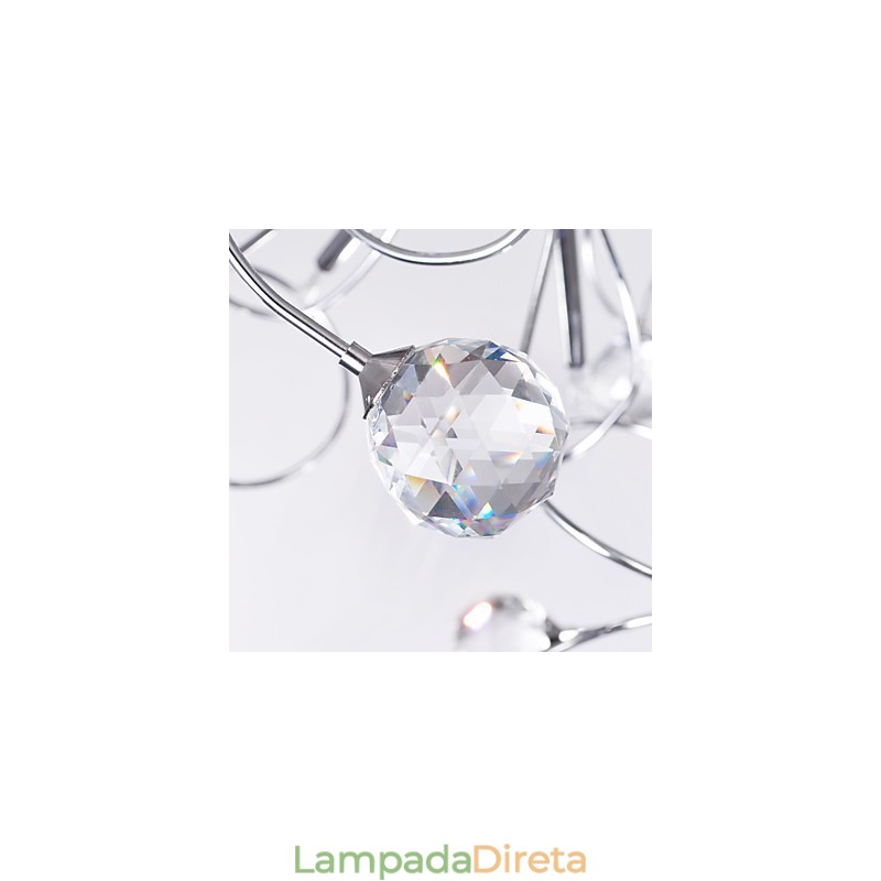 Lustre de Cristal Design Moderno Living 9 Luzes