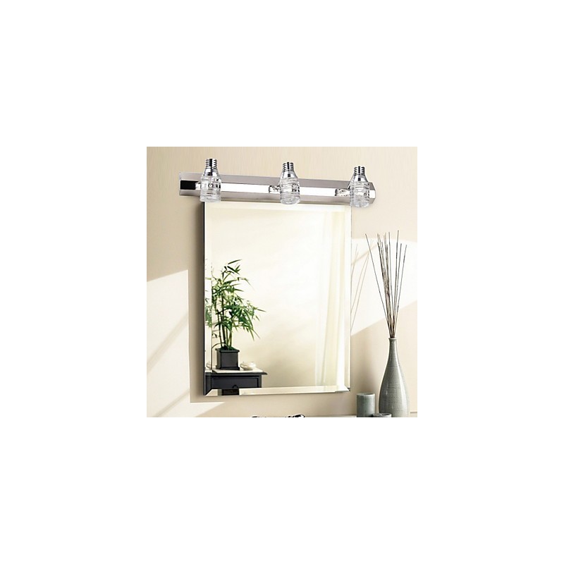 Luminária de parede moderna com cúpula de vidro e espelho frontal