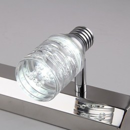 Luminária de parede moderna com cúpula de vidro e espelho frontal
