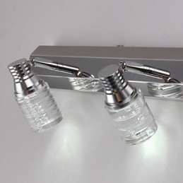 Luminária de parede moderna com cúpula de vidro e espelho frontal