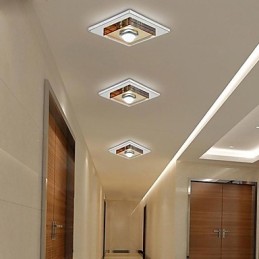Luminária de teto de cristal âmbar 1 luz embutida