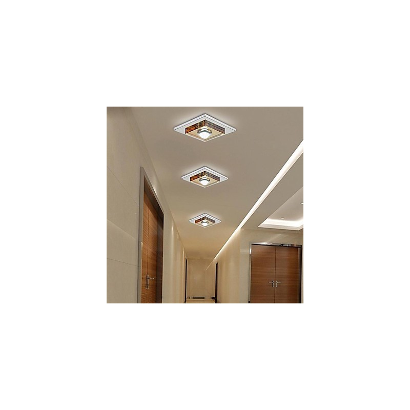 Luminária de teto de cristal âmbar 1 luz embutida