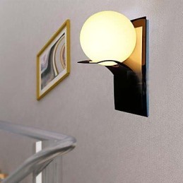 Luminária de parede para banheiro Globo moderno Metal Vidro Galvanoplastia