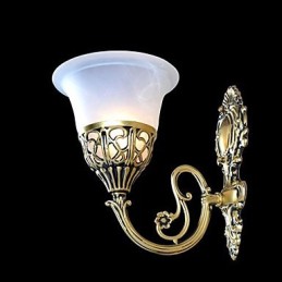 Arandelas de parede de bronze Luzes Moire Vidro Europeu Retro Clássico 220V