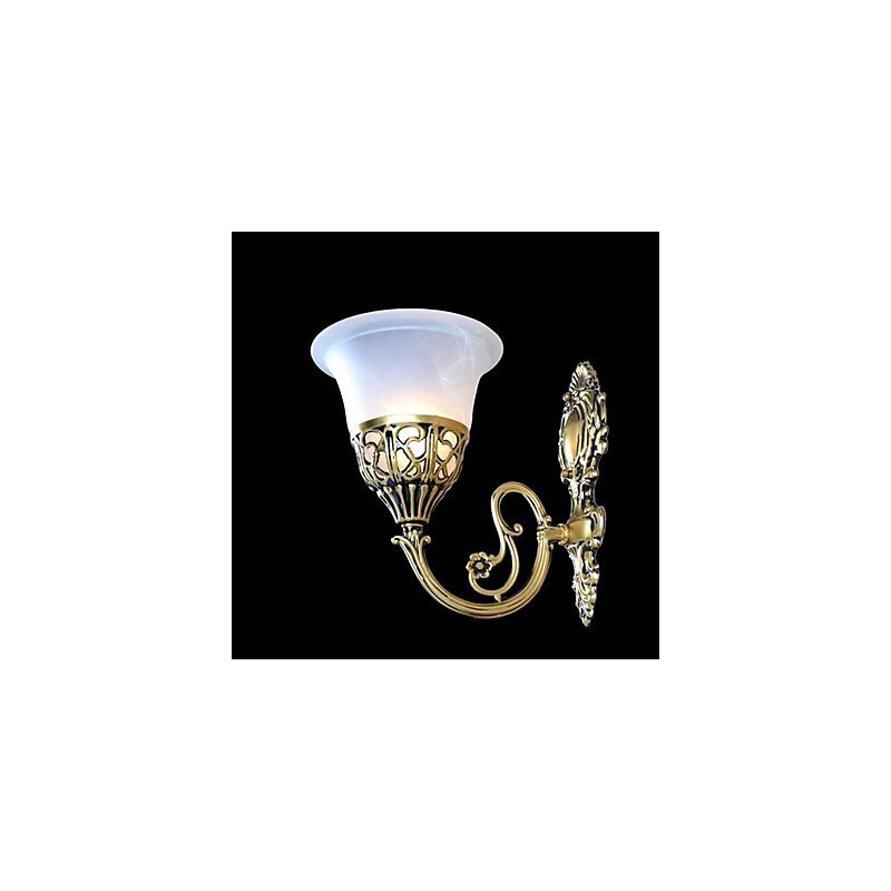 Arandelas de parede de bronze Luzes Moire Vidro Europeu Retro Clássico 220V