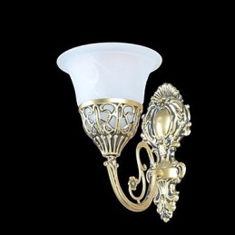 Arandelas de parede de bronze Luzes Moire Vidro Europeu Retro Clássico 220V
