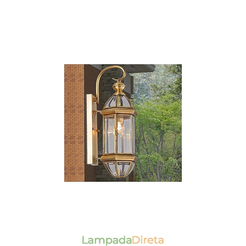 Lâmpada externa Lâmpada de jardim Lâmpada externa Lâmpada de cobre completo