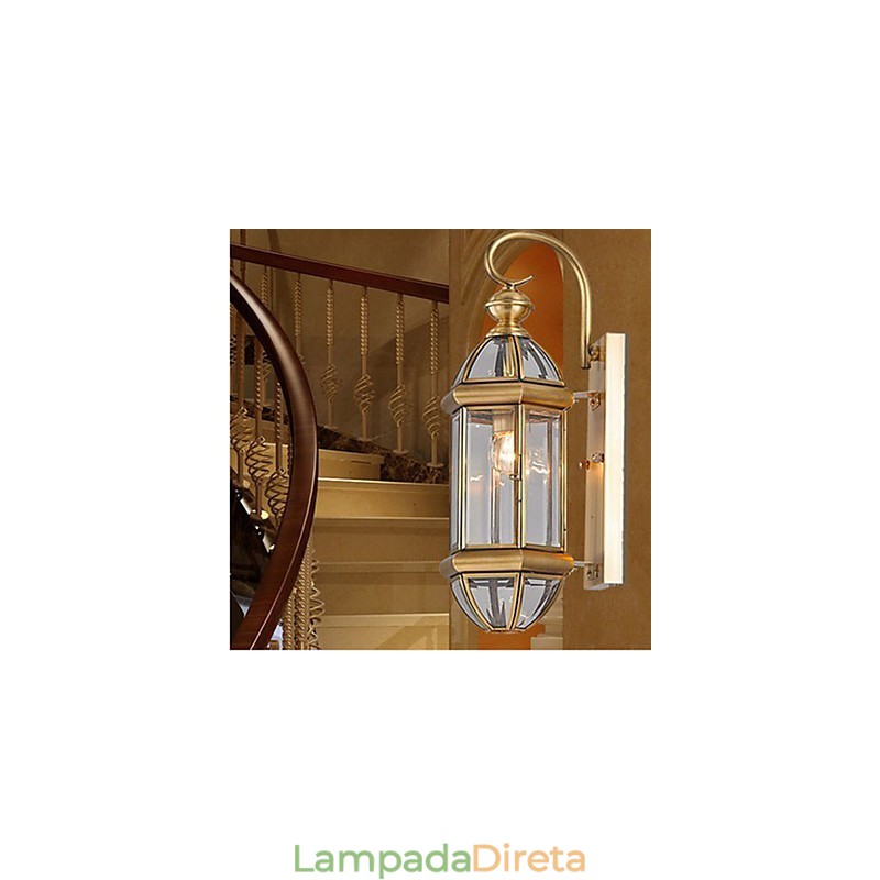 Lâmpada externa Lâmpada de jardim Lâmpada externa Lâmpada de cobre completo
